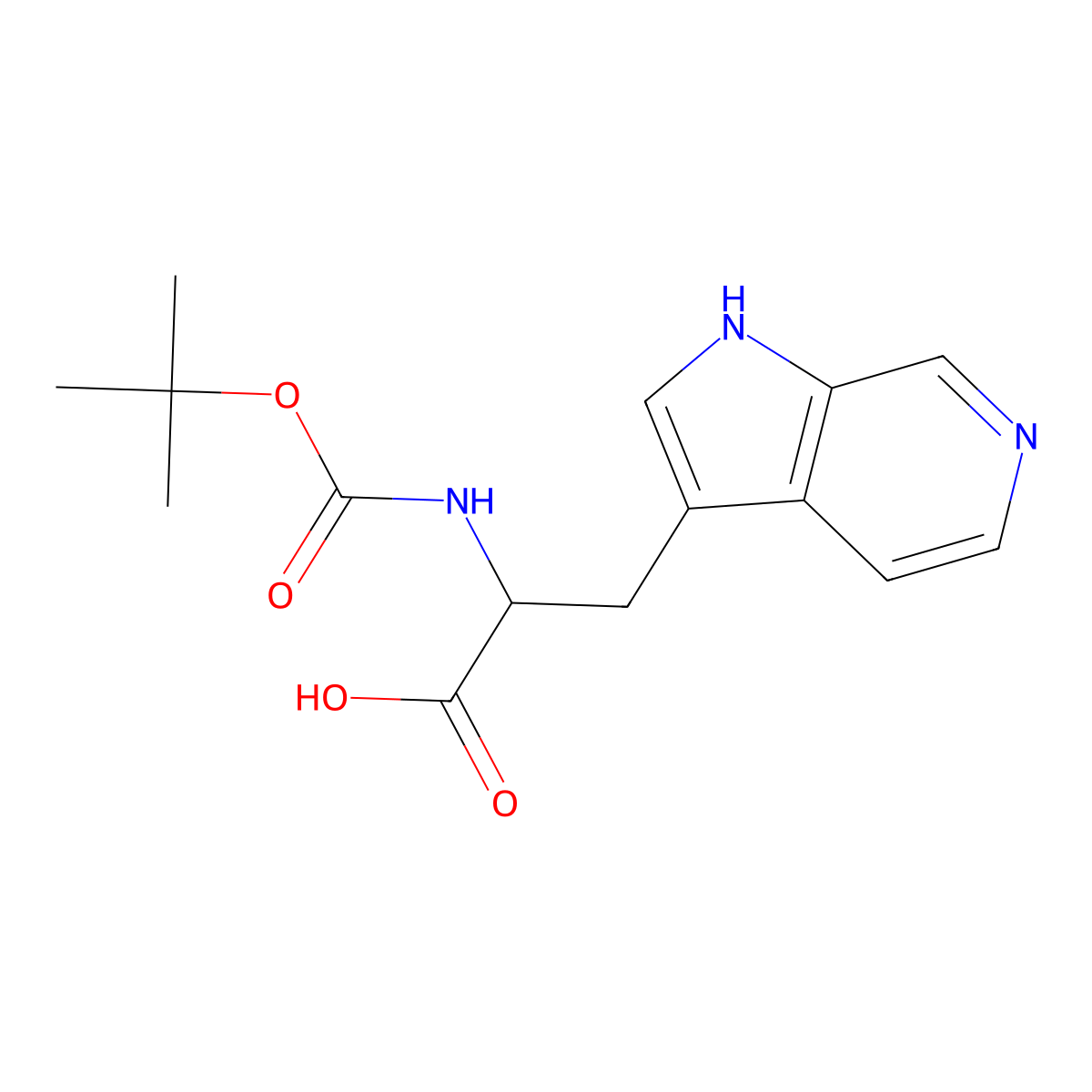 2-{[(tert-butoxy)carbonyl]amino}-3-{1H-pyrrolo[2,3-c]pyridin-3-yl}propanoic acid molecular structure, CAS 2839138-63-3