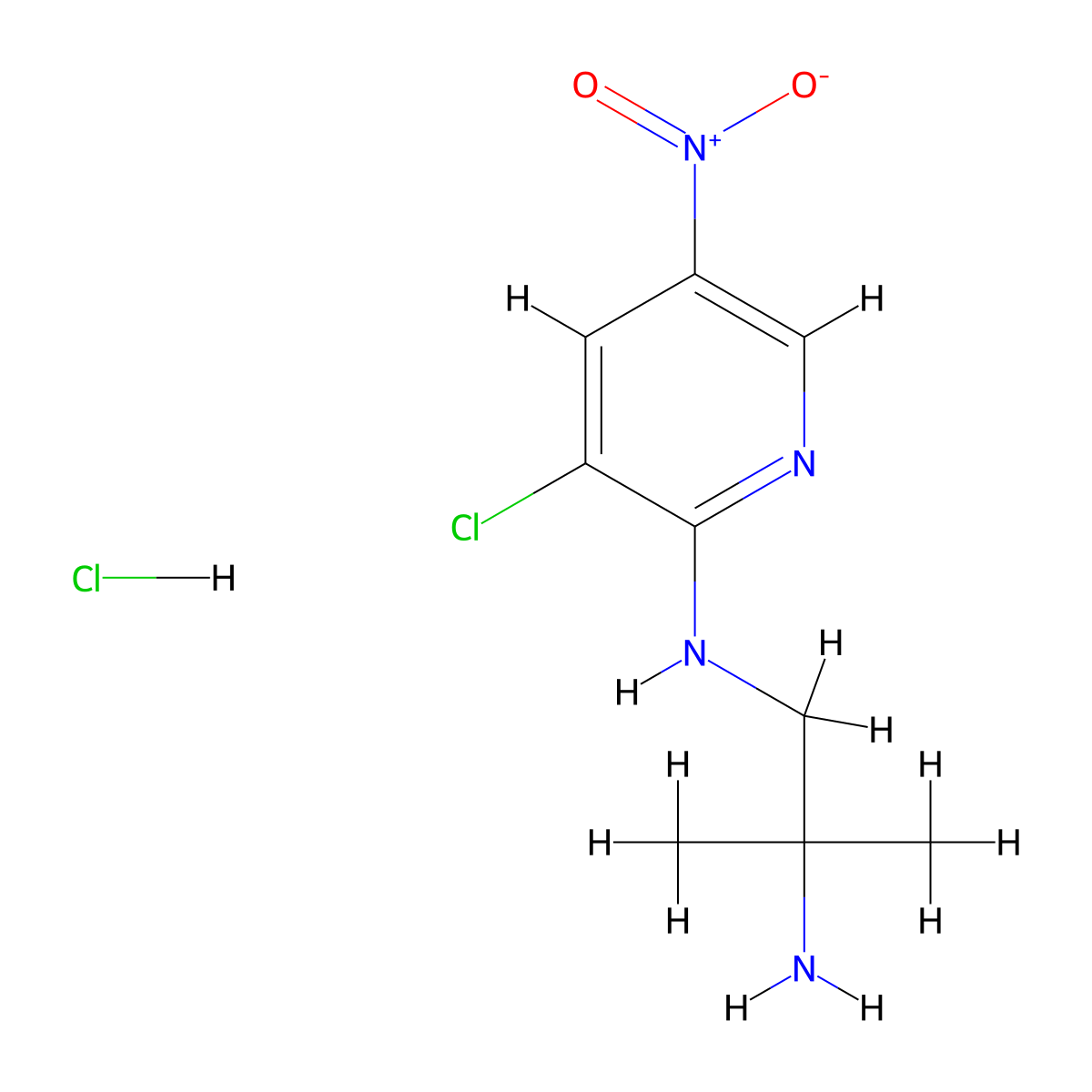N1-(3-chloro-5-nitropyridin-2-yl)-2-methylpropane-1,2-diamine hydrochloride molecular structure, CAS 2839138-64-4