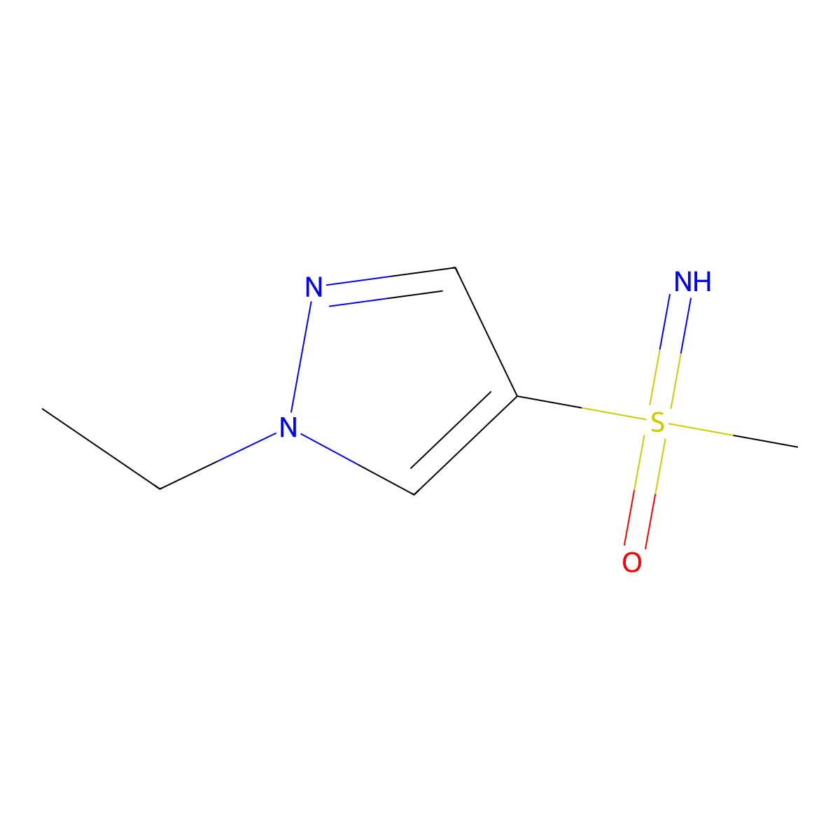 (1-ethyl-1H-pyrazol-4-yl)(imino)methyl-lambda6-sulfanone molecular structure, CAS 2839138-65-5