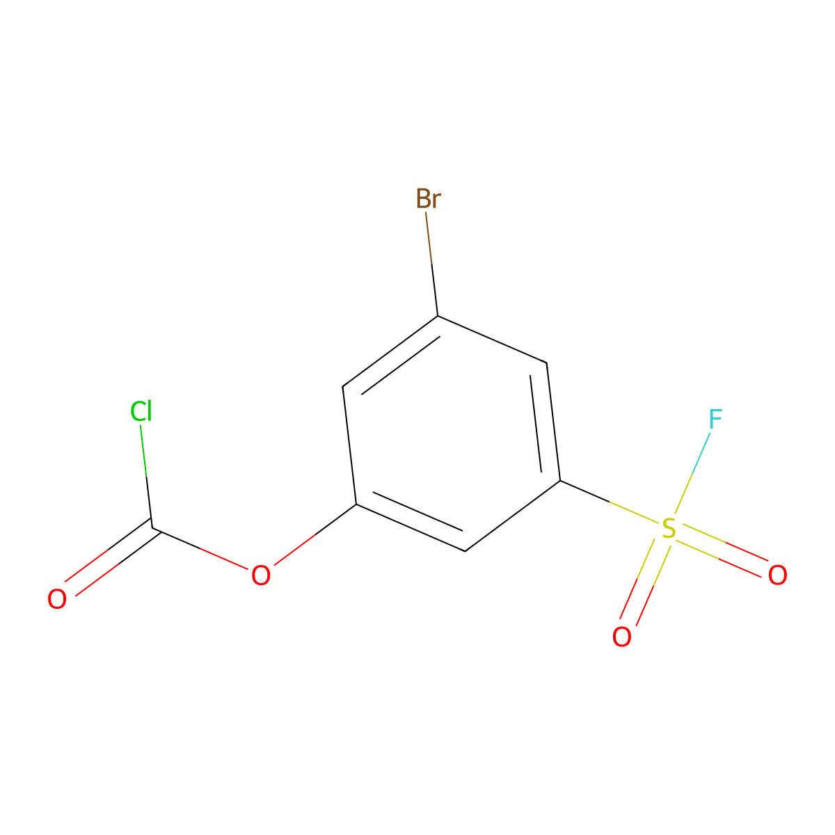 3-Bromo-5-(fluorosulfonyl)phenyl carbonochloridate molecular structure, CAS 2839138-66-6