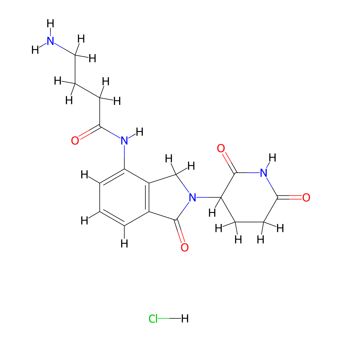 4-amino-N-[2-(2,6-dioxopiperidin-3-yl)-1-oxo-2,3-dihydro-1H-isoindol-4-yl]butanamide hydrochloride molecular structure, CAS 2839138-69-9