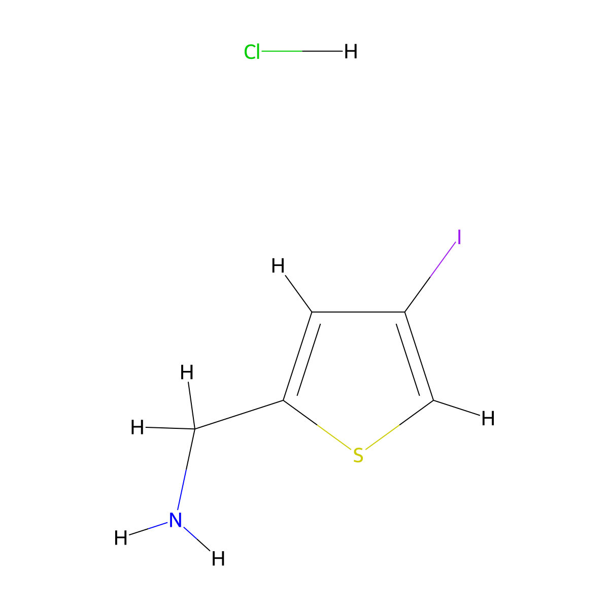 1-(4-Iodothiophen-2-yl)methanamine hydrochloride molecular structure, CAS 2839138-72-4