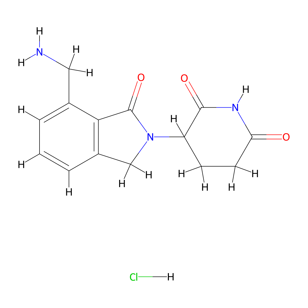 3-(7-(aminomethyl)-1-oxo-2,3-dihydro-1H-isoindol-2-yl)piperidine-2,6-dione hydrochloride molecular structure, CAS 2839138-80-4