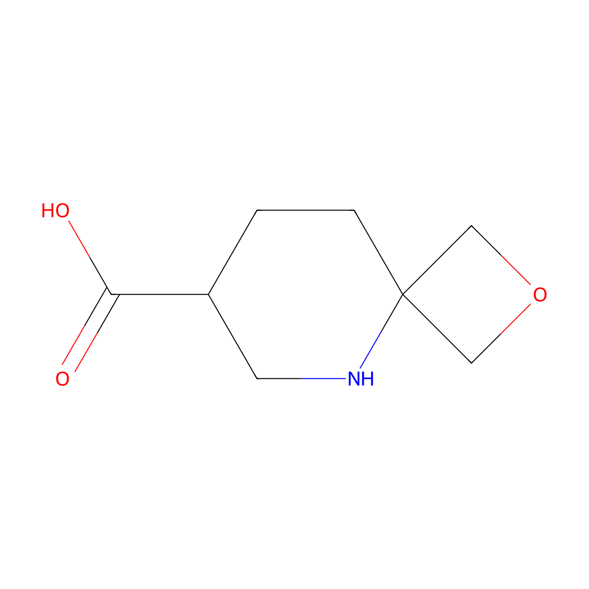2-Oxa-5-azaspiro[3.5]nonane-7-carboxylic acid molecular structure, CAS 2839138-81-5