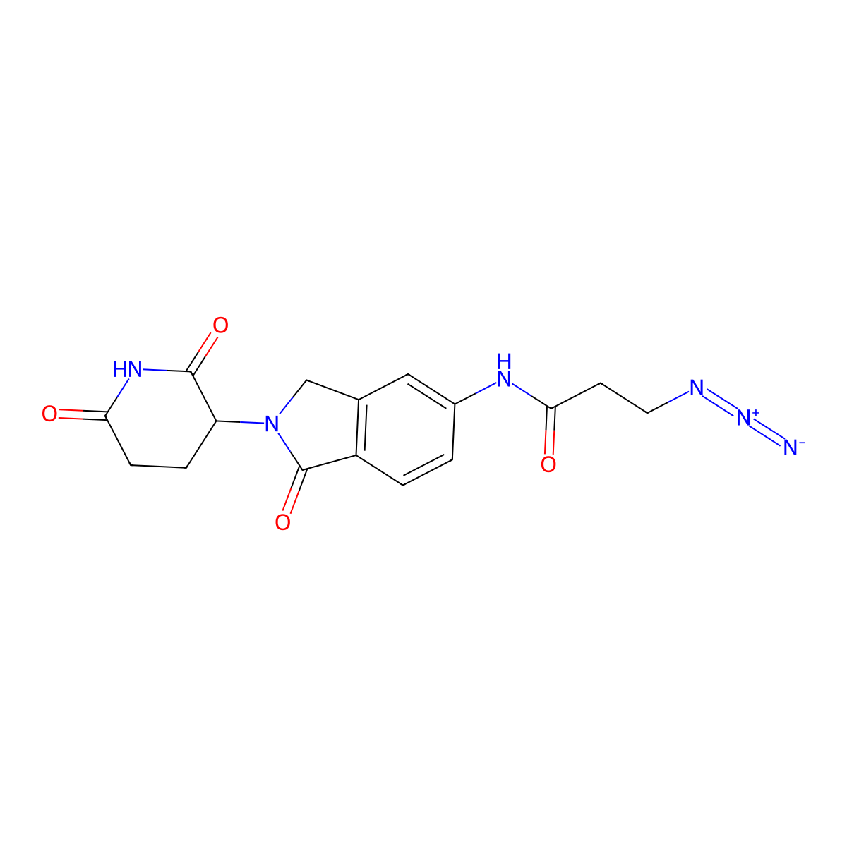 3-azido-N-[2-(2,6-dioxopiperidin-3-yl)-1-oxo-2,3-dihydro-1H-isoindol-5-yl]propanamide molecular structure, CAS 2839138-86-0