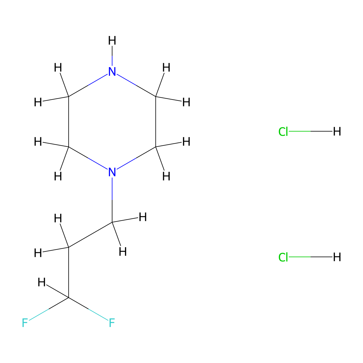 1-(3,3-Difluoropropyl)piperazine dihydrochloride molecular structure, CAS 2839138-88-2