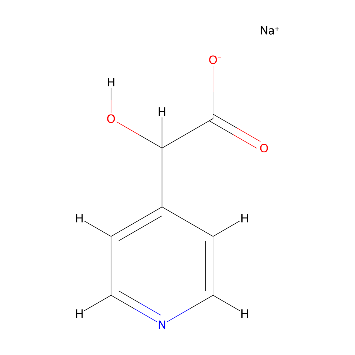 Sodium2-hydroxy-2-(pyridin-4-yl)acetate molecular structure, CAS 2839138-92-8