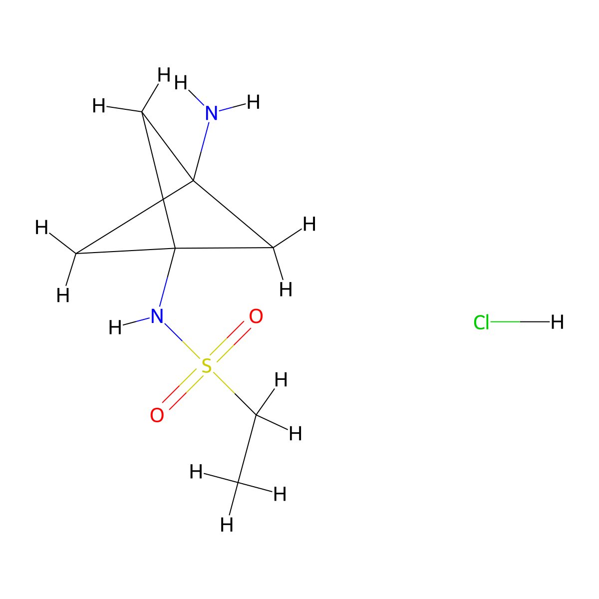 N-{3-aminobicyclo[1.1.1]pentan-1-yl}ethane-1-sulfonamide hydrochloride molecular structure, CAS 2839138-95-1