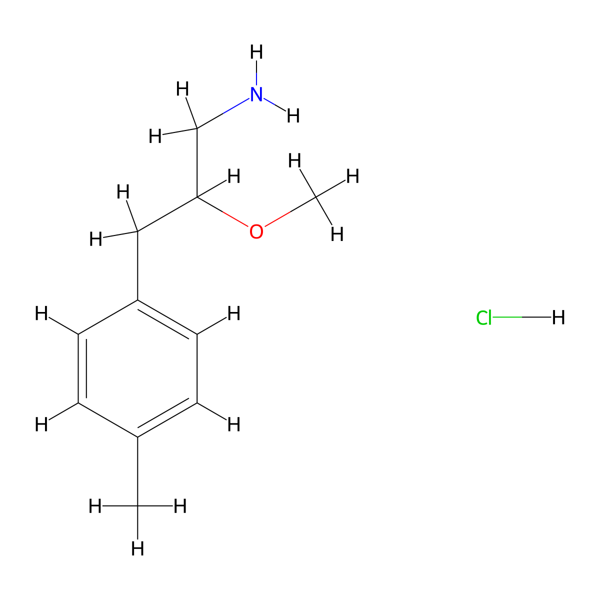 2-Methoxy-3-(4-methylphenyl)propan-1-amine hydrochloride molecular structure, CAS 2839138-96-2