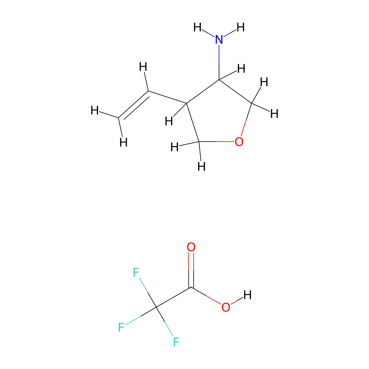 4-Ethenyloxolan-3-amine; trifluoroacetic acid molecular structure, CAS 2839138-99-5