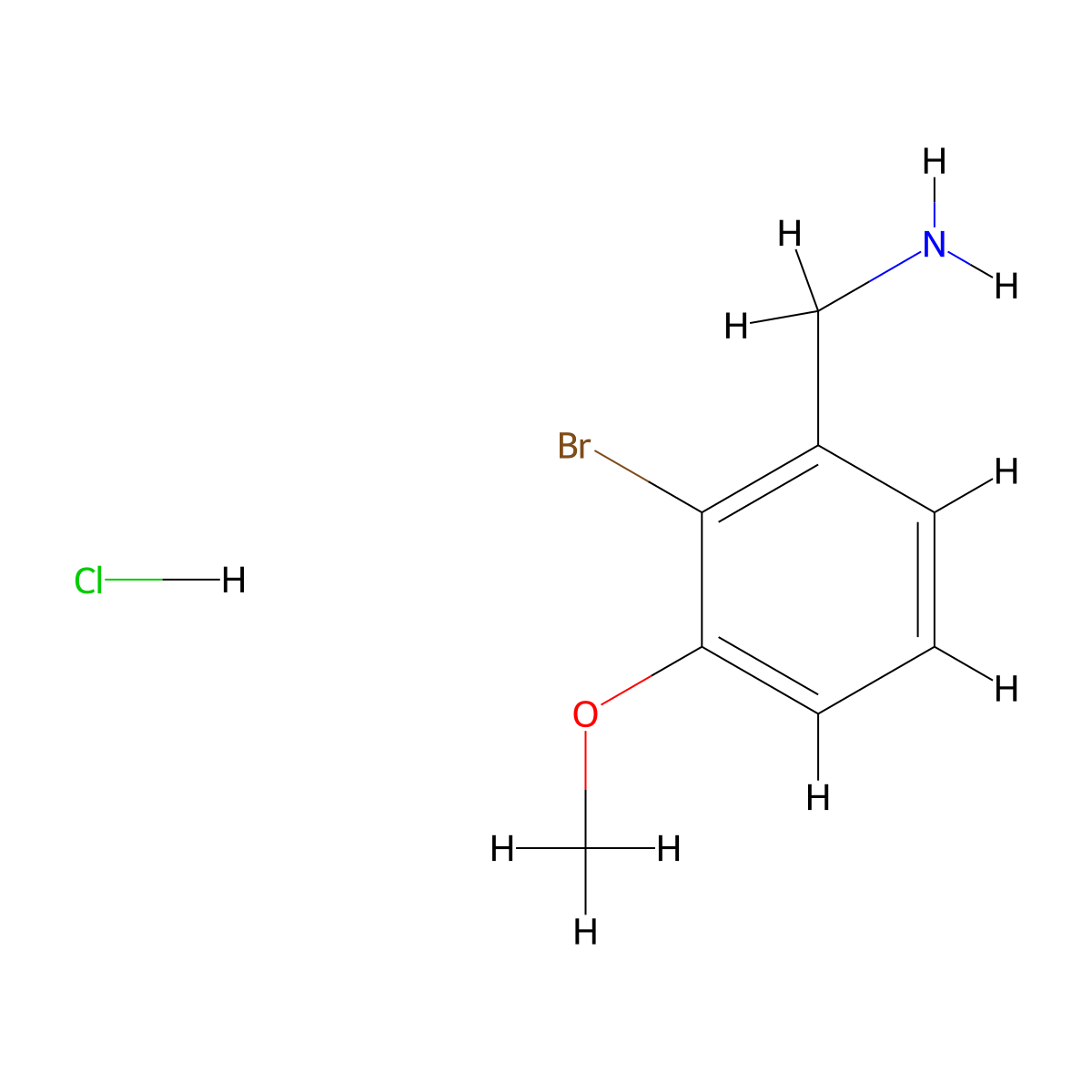1-(2-Bromo-3-methoxyphenyl)methanamine hydrochloride molecular structure, CAS 2839139-07-8