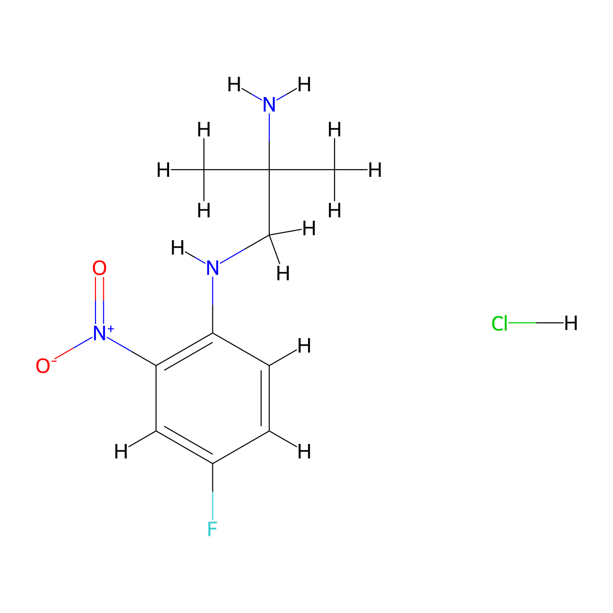 N1-(4-fluoro-2-nitrophenyl)-2-methylpropane-1,2-diamine hydrochloride molecular structure, CAS 2839139-08-9