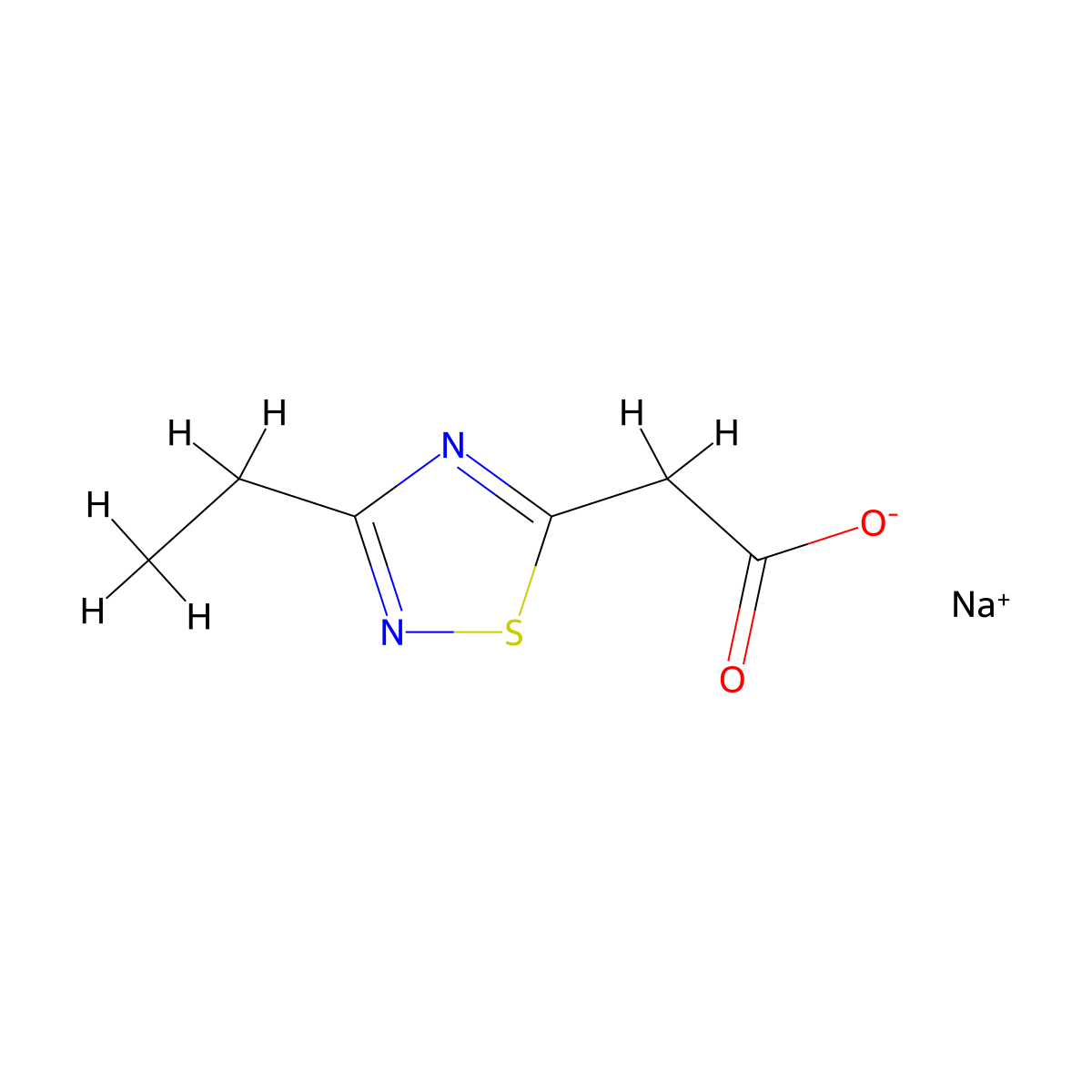 Sodium 2-(3-ethyl-1,2,4-thiadiazol-5-yl)acetate molecular structure, CAS 2839139-12-5