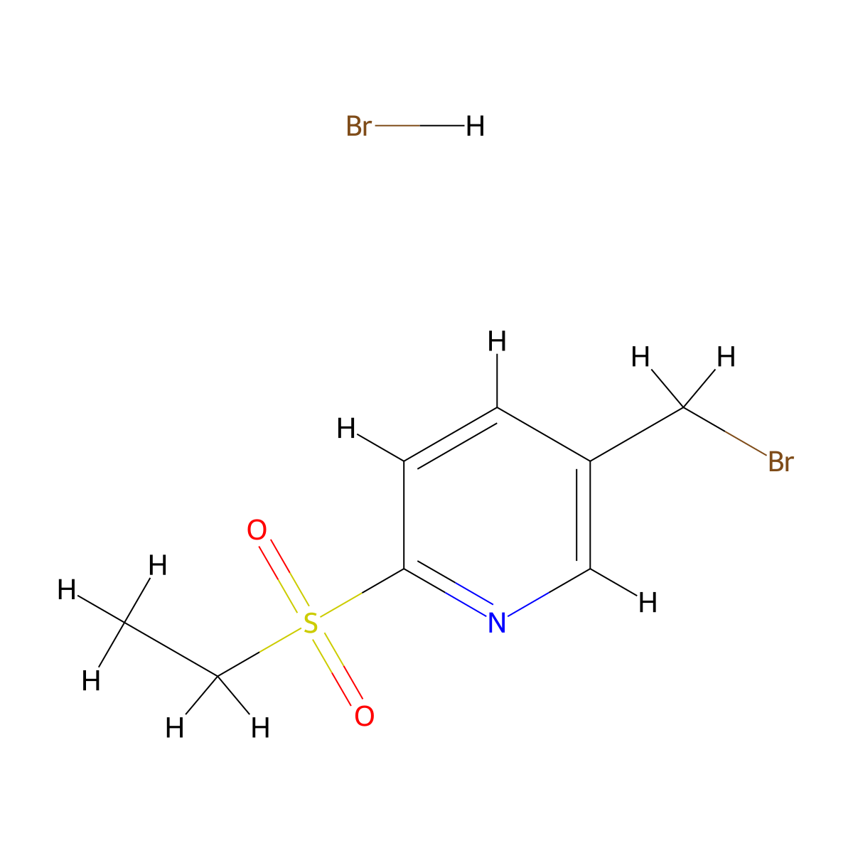 5-(Bromomethyl)-2-(ethanesulfonyl)pyridine hydrobromide molecular structure, CAS 2839139-14-7