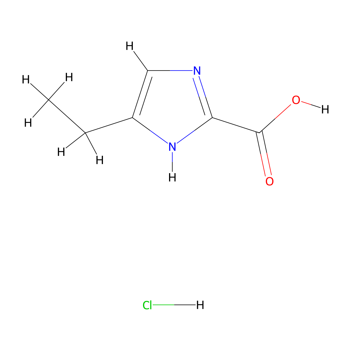 5-ethyl-1H-imidazole-2-carboxylic acid hydrochloride molecular structure, CAS 2839139-16-9
