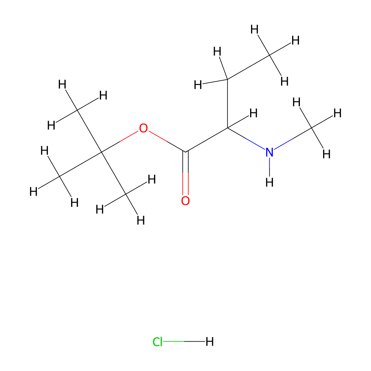Tert-butyl 2-(methylamino)butanoate hydrochloride molecular structure, CAS 2839139-17-0