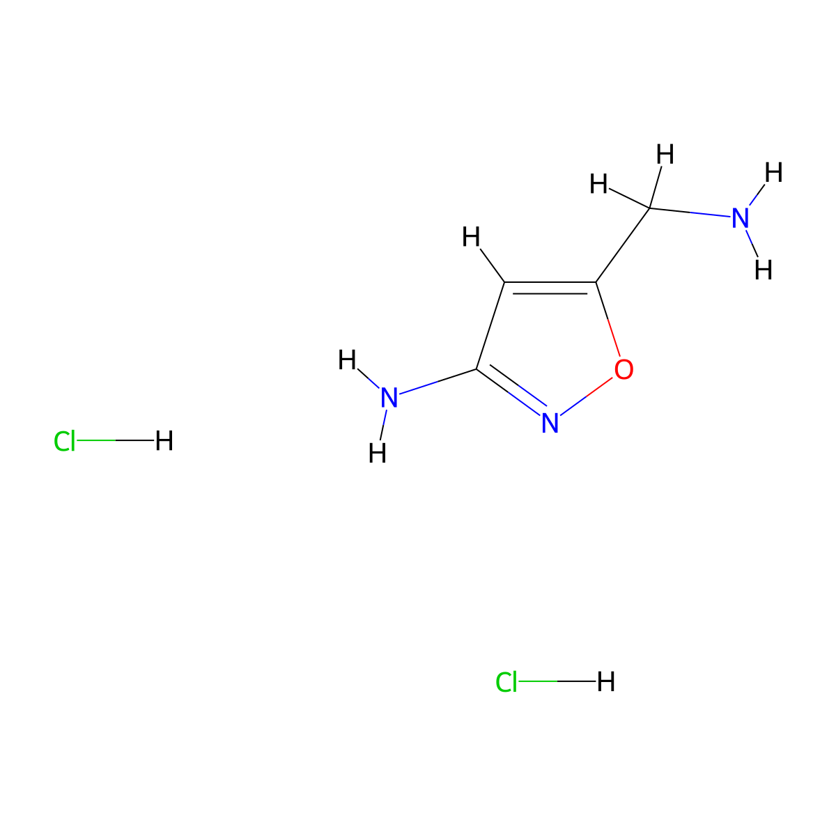 5-(Aminomethyl)-1,2-oxazol-3-amine dihydrochloride molecular structure, CAS 2839139-19-2