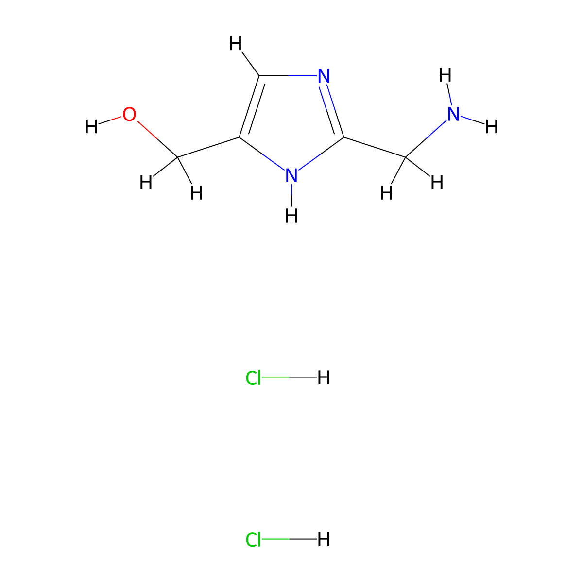 (2-(aminomethyl)-1H-imidazol-4-yl)methanol dihydrochloride molecular structure, CAS 2839139-21-6