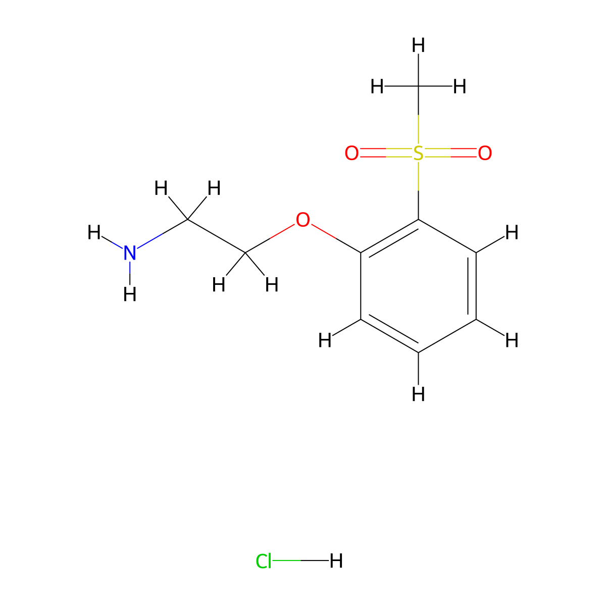 2-(2-Methanesulfonylphenoxy)ethan-1-amine hydrochloride molecular structure, CAS 2839139-24-9