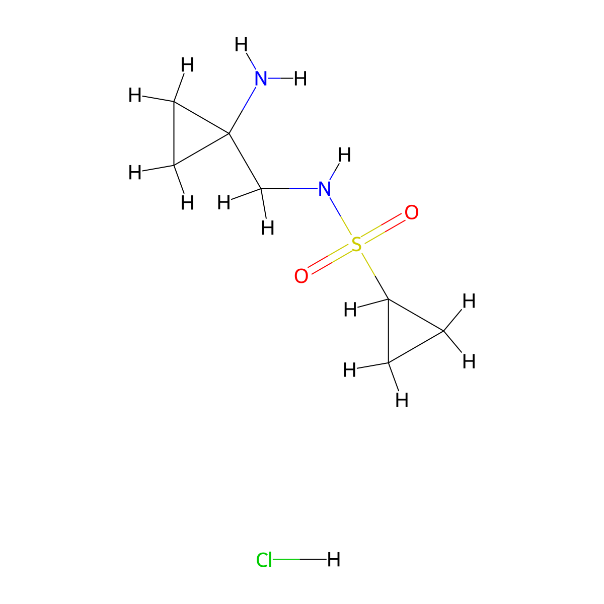 N-[(1-aminocyclopropyl)methyl]cyclopropanesulfonamide hydrochloride molecular structure, CAS 2839139-26-1