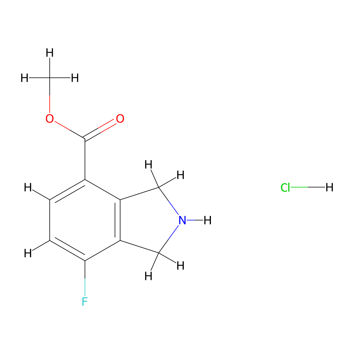 methyl7-fluoro-2,3-dihydro-1H-isoindole-4-carboxylatehydrochloride molecular structure, CAS 2839139-28-3