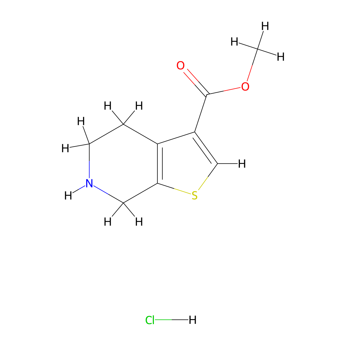 methyl4H,5H,6H,7H-thieno[2,3-c]pyridine-3-carboxylatehydrochloride molecular structure, CAS 2839139-30-7