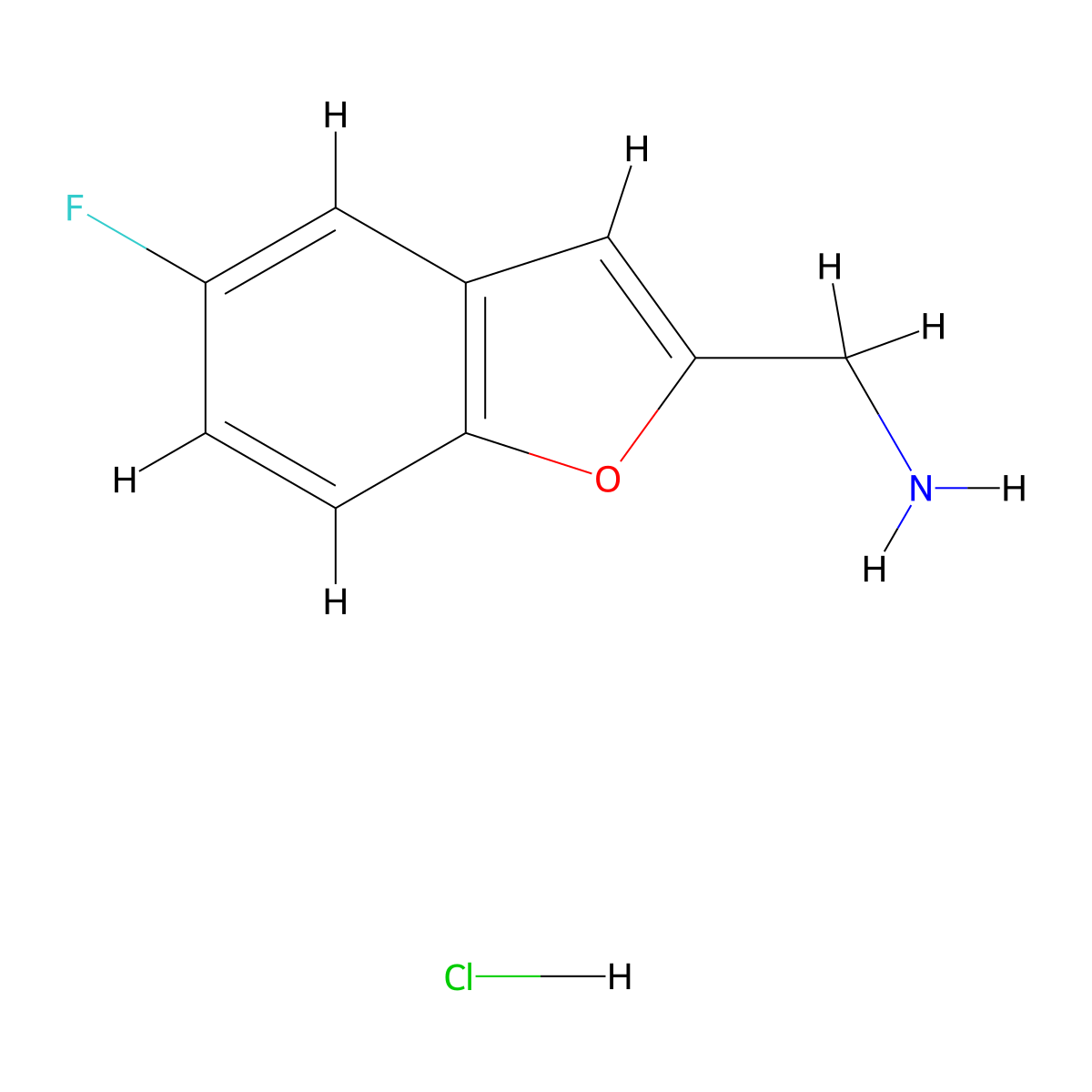 1-(5-Fluoro-1-benzofuran-2-yl)methanaminehydrochloride molecular structure, CAS 2839139-31-8