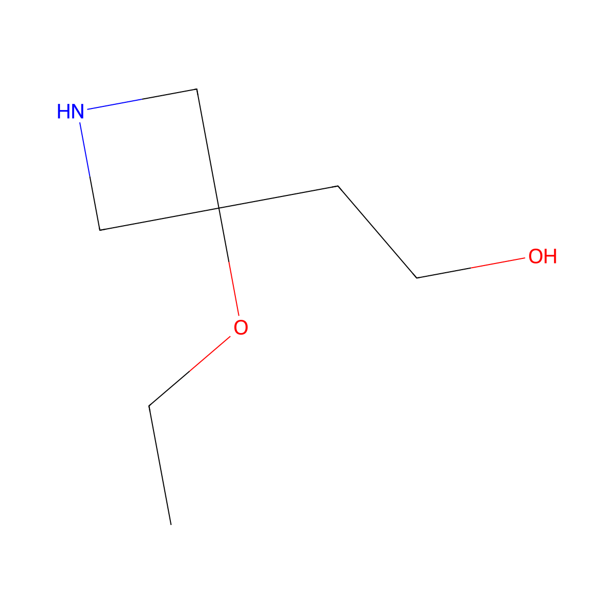 2-(3-Ethoxyazetidin-3-yl)ethan-1-ol molecular structure, CAS 2839139-32-9