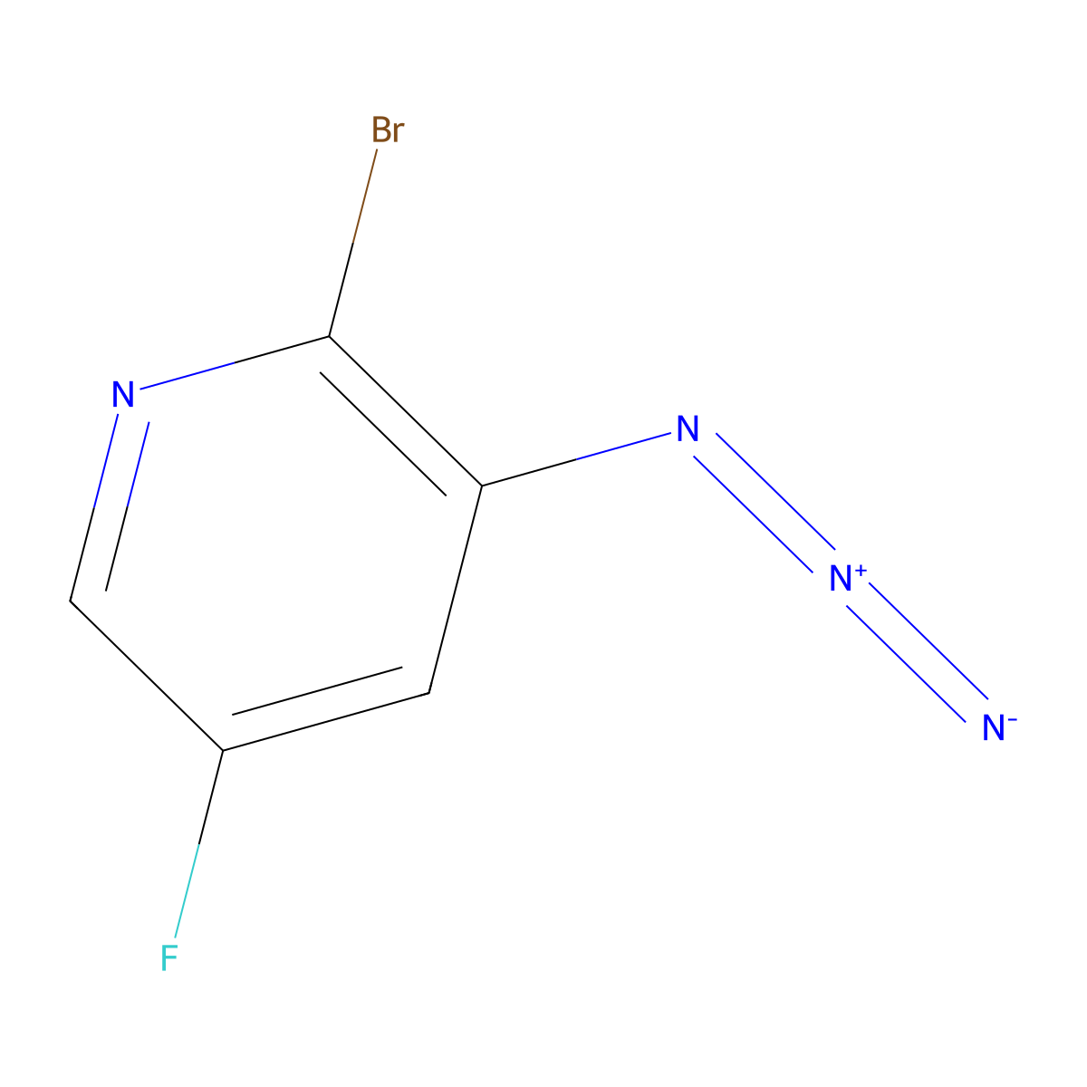 3-Azido-2-bromo-5-fluoropyridine molecular structure, CAS 2839139-37-4
