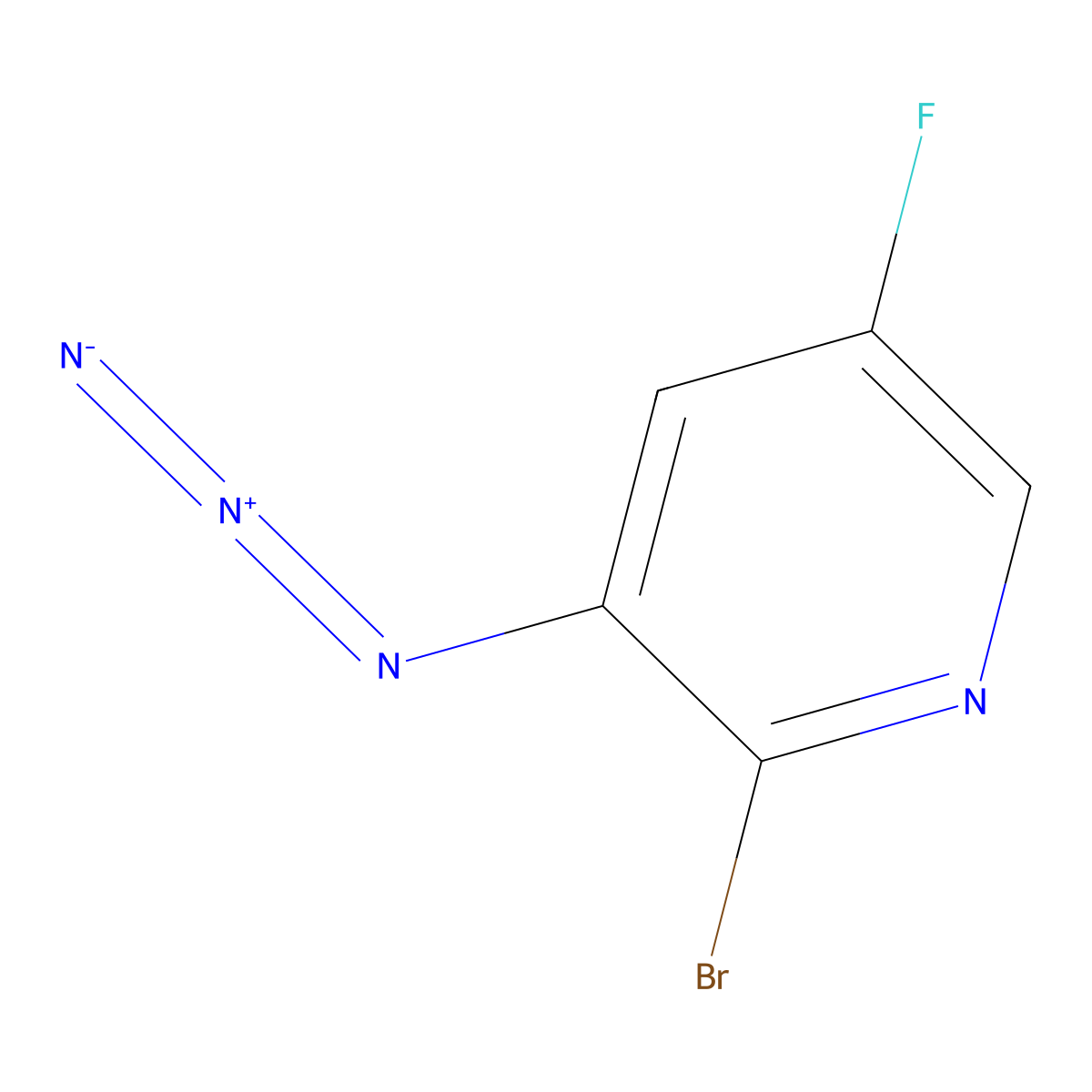 3-Azido-2-bromo-5-fluoropyridine molecular structure, CAS 2839139-37-4