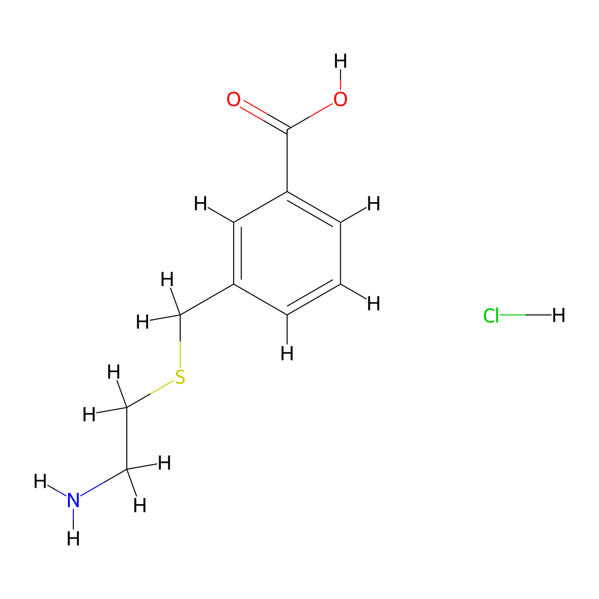 3-{[(2-Aminoethyl)sulfanyl]methyl}benzoicacidhydrochloride molecular structure, CAS 2839139-41-0