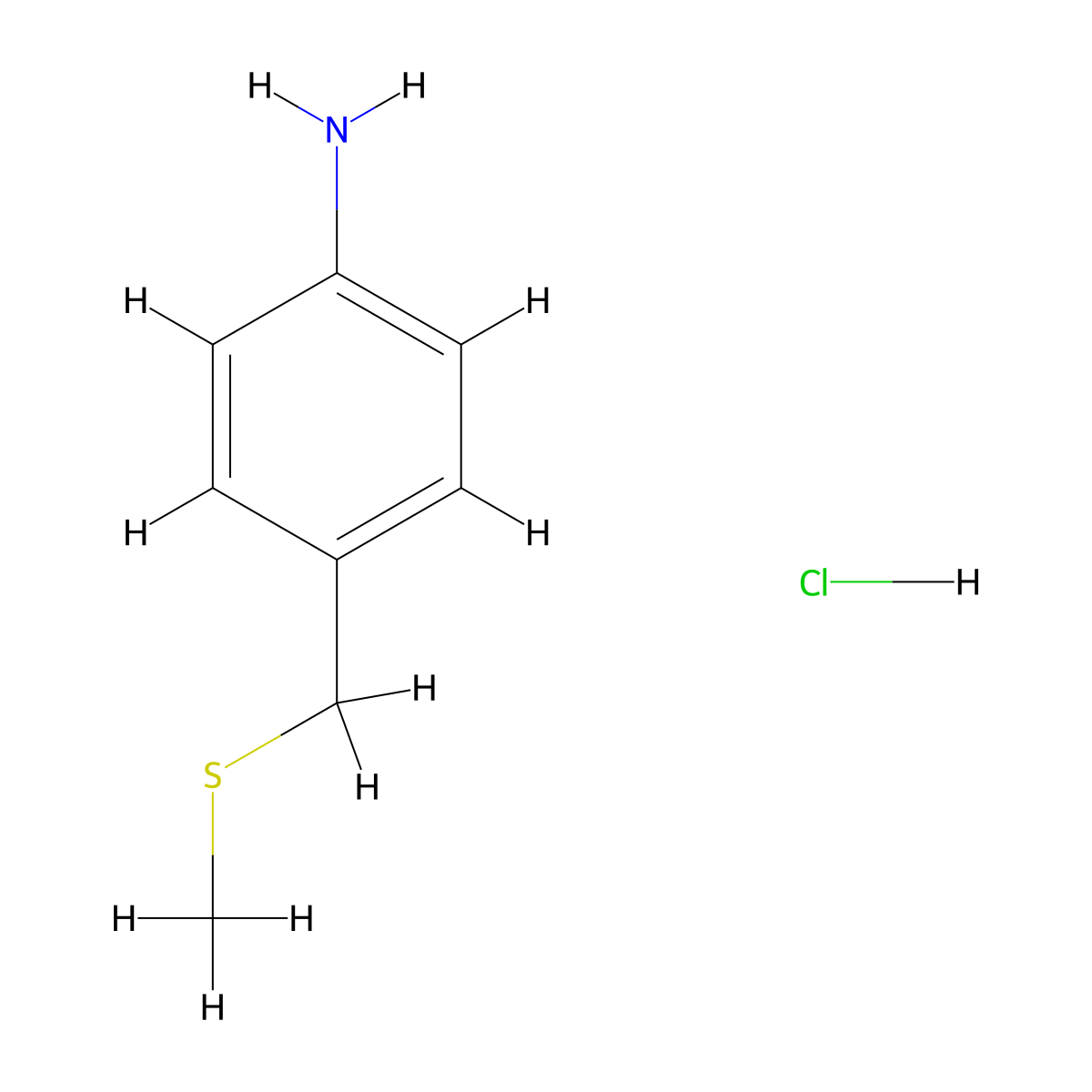 4-[(Methylsulfanyl)methyl]anilinehydrochloride molecular structure, CAS 2839139-42-1