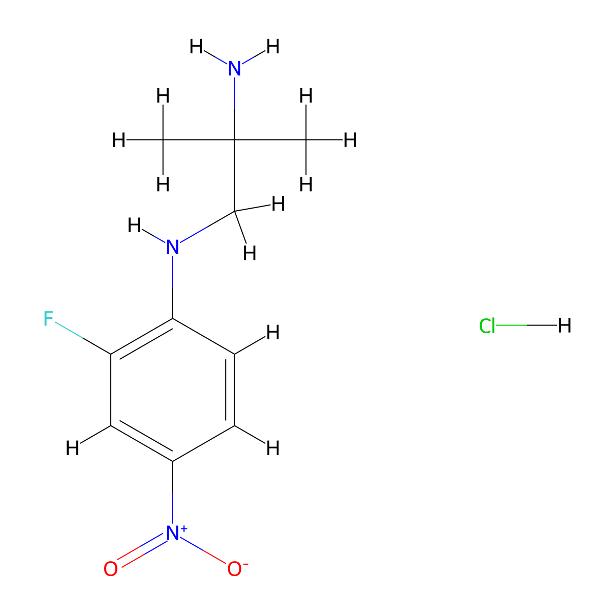N1-(2-fluoro-4-nitrophenyl)-2-methylpropane-1,2-diamine hydrochloride molecular structure, CAS 2839139-54-5