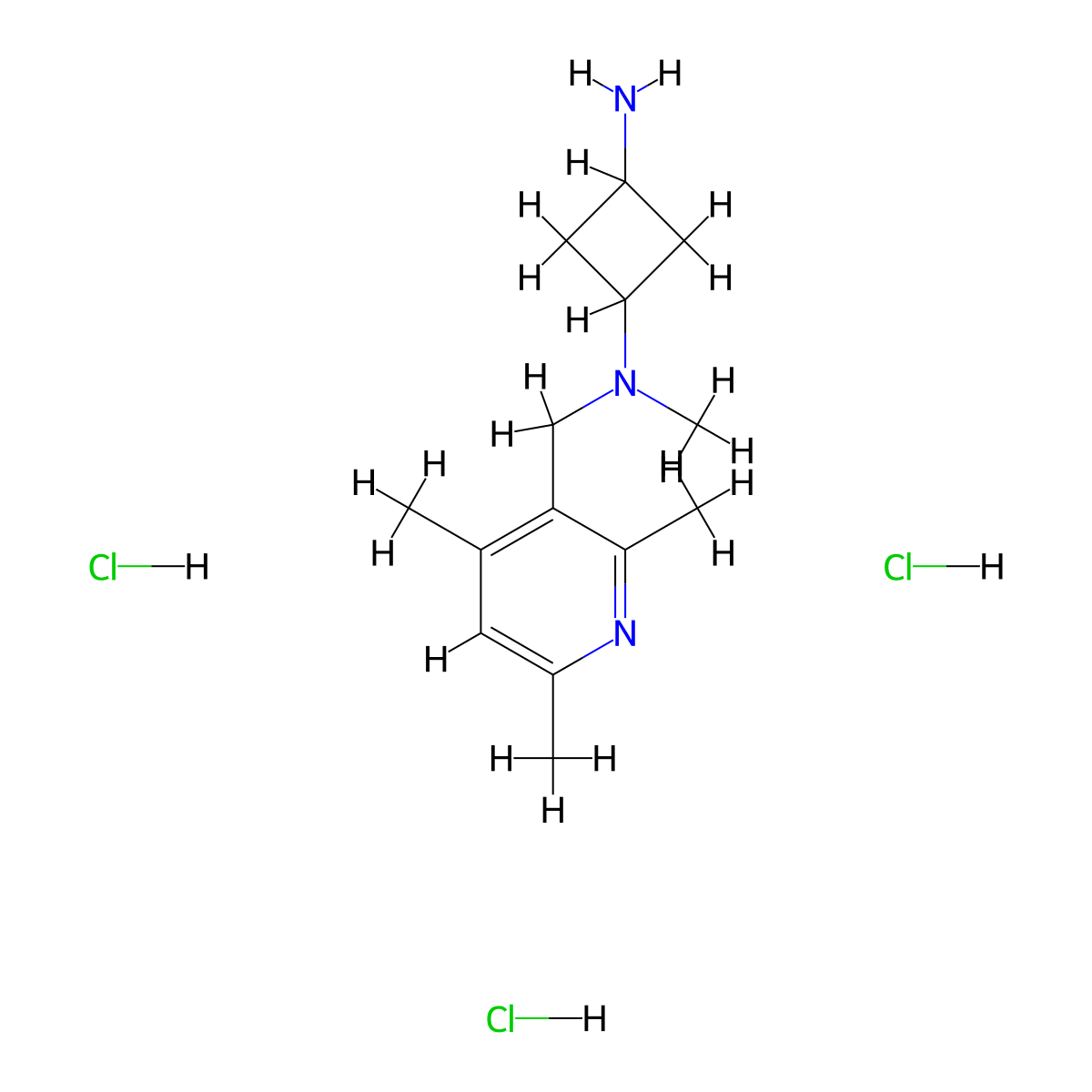 N1-methyl-N1-[(2,4,6-trimethylpyridin-3-yl)methyl]cyclobutane-1,3-diamine trihydrochloride molecular structure, CAS 2839139-55-6