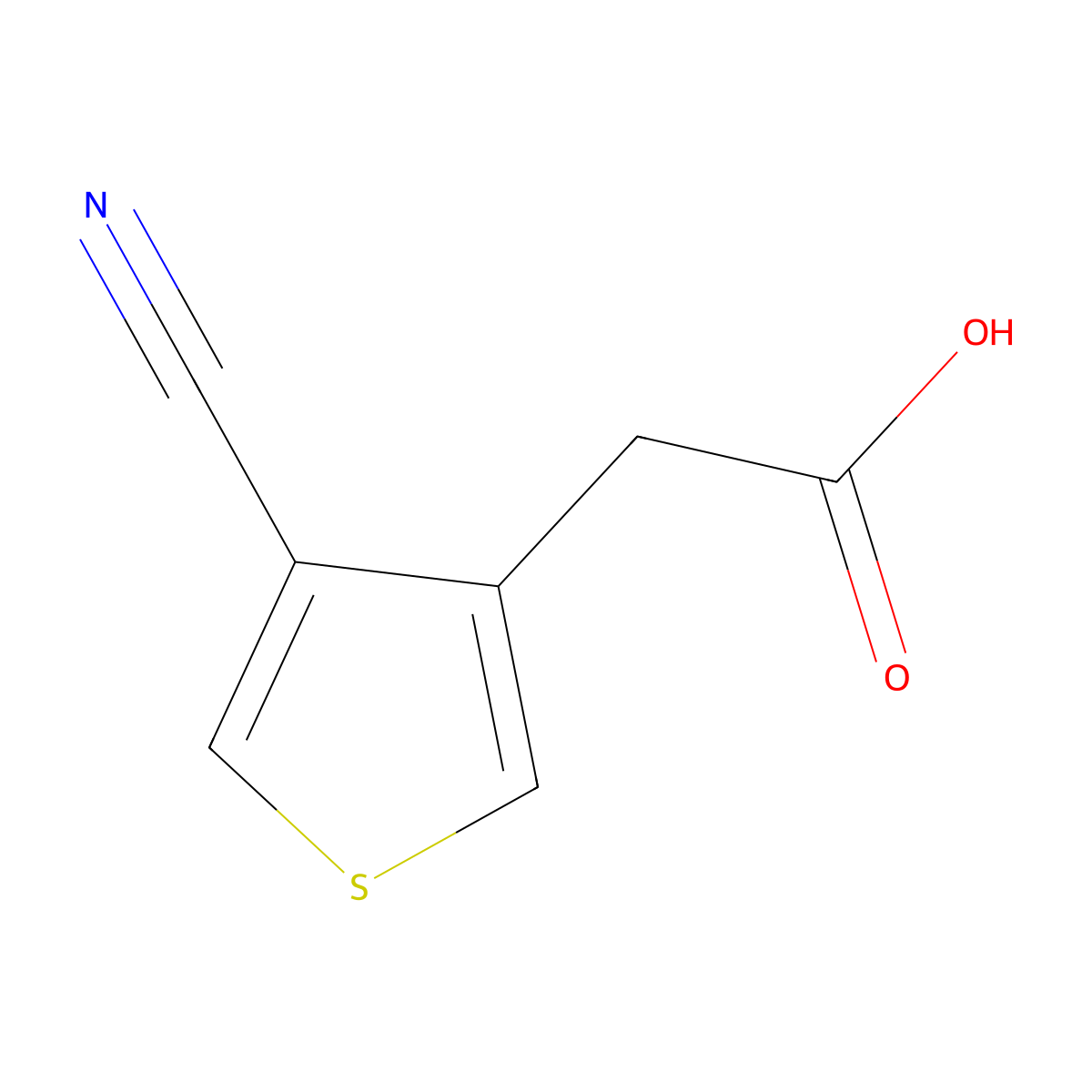 2-(4-Cyanothiophen-3-yl)acetic acid molecular structure, CAS 2839139-62-5