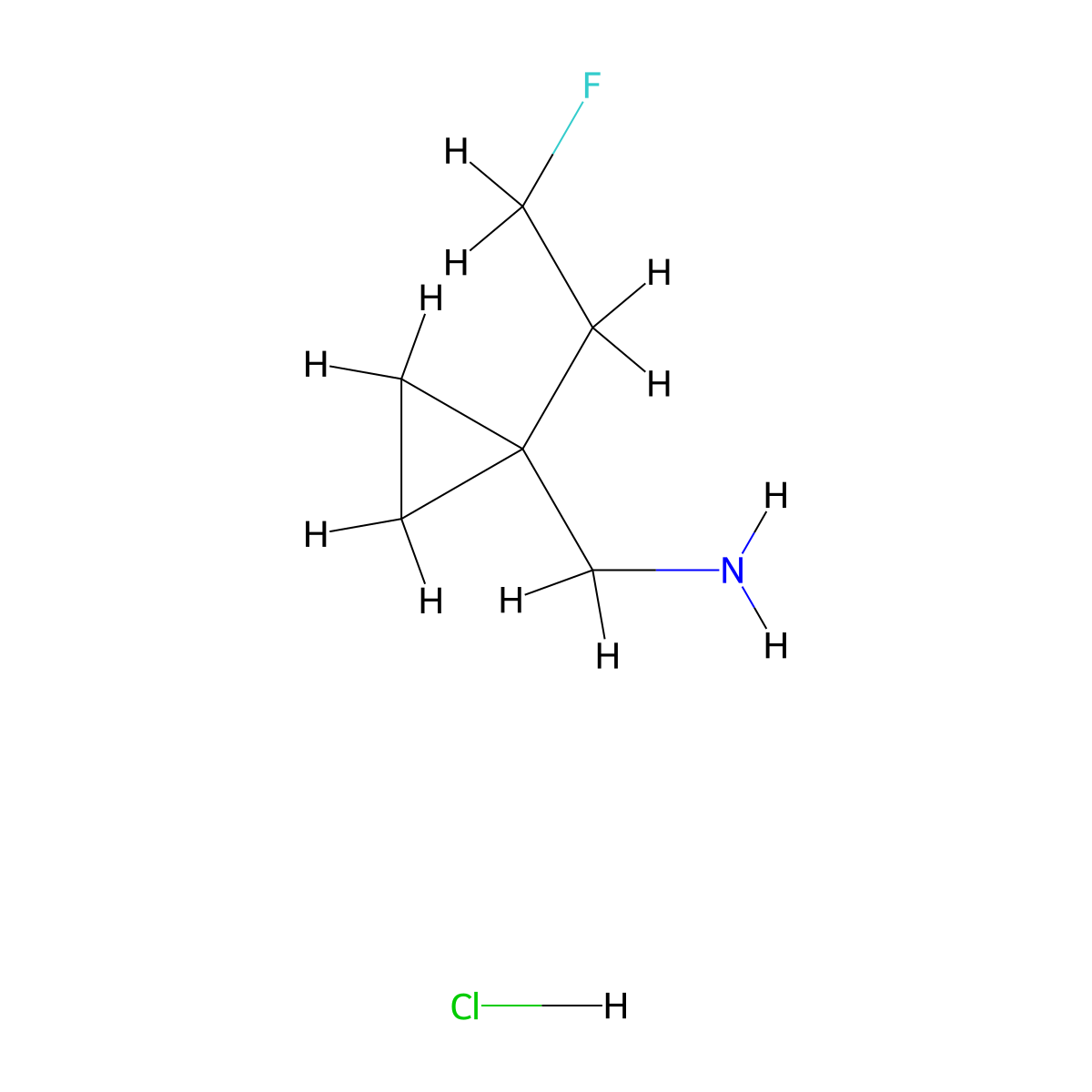 1-[1-(2-Fluoroethyl)cyclopropyl]methanamine hydrochloride molecular structure, CAS 2839139-66-9