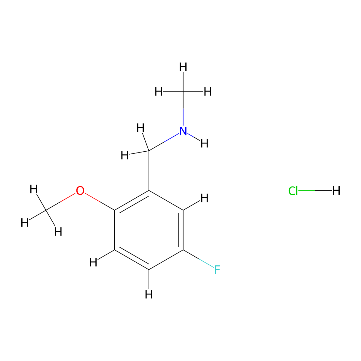 [(5-Fluoro-2-methoxyphenyl)methyl](methyl)amine hydrochloride molecular structure, CAS 2839139-69-2