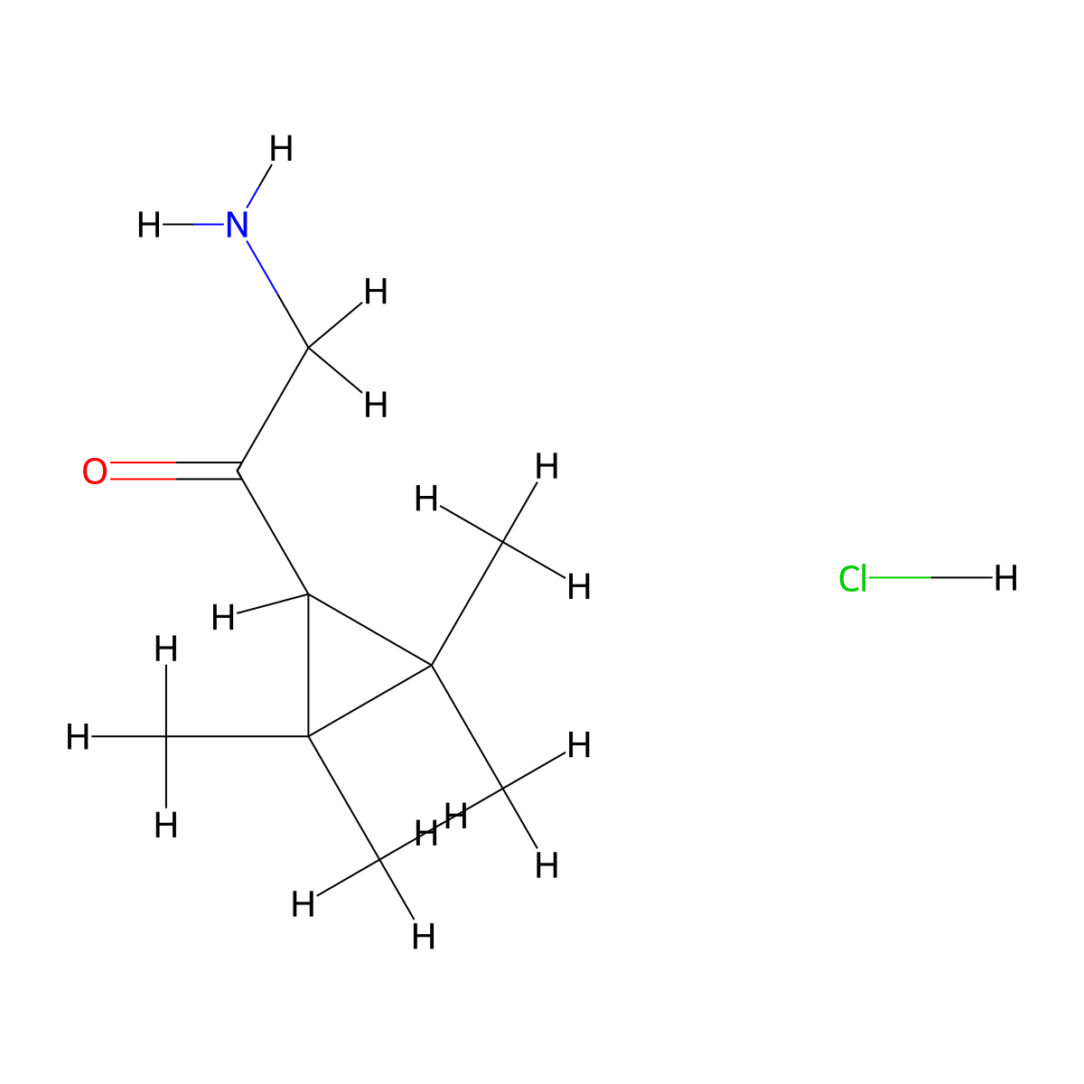 2-Amino-1-(2,2,3,3-tetramethylcyclopropyl)ethan-1-one hydrochloride molecular structure, CAS 2839139-70-5