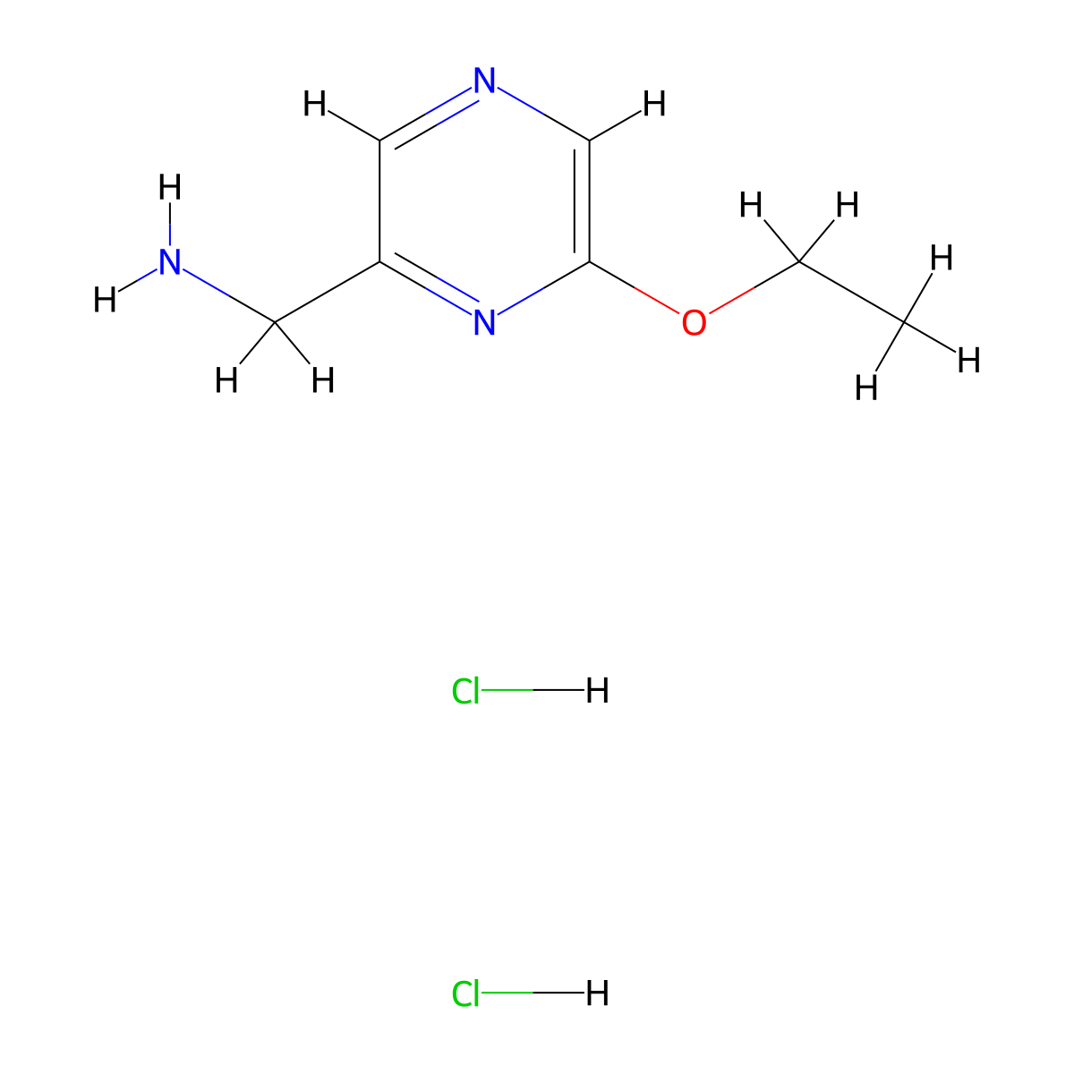 1-(6-Ethoxypyrazin-2-yl)methanamine dihydrochloride molecular structure, CAS 2839139-72-7