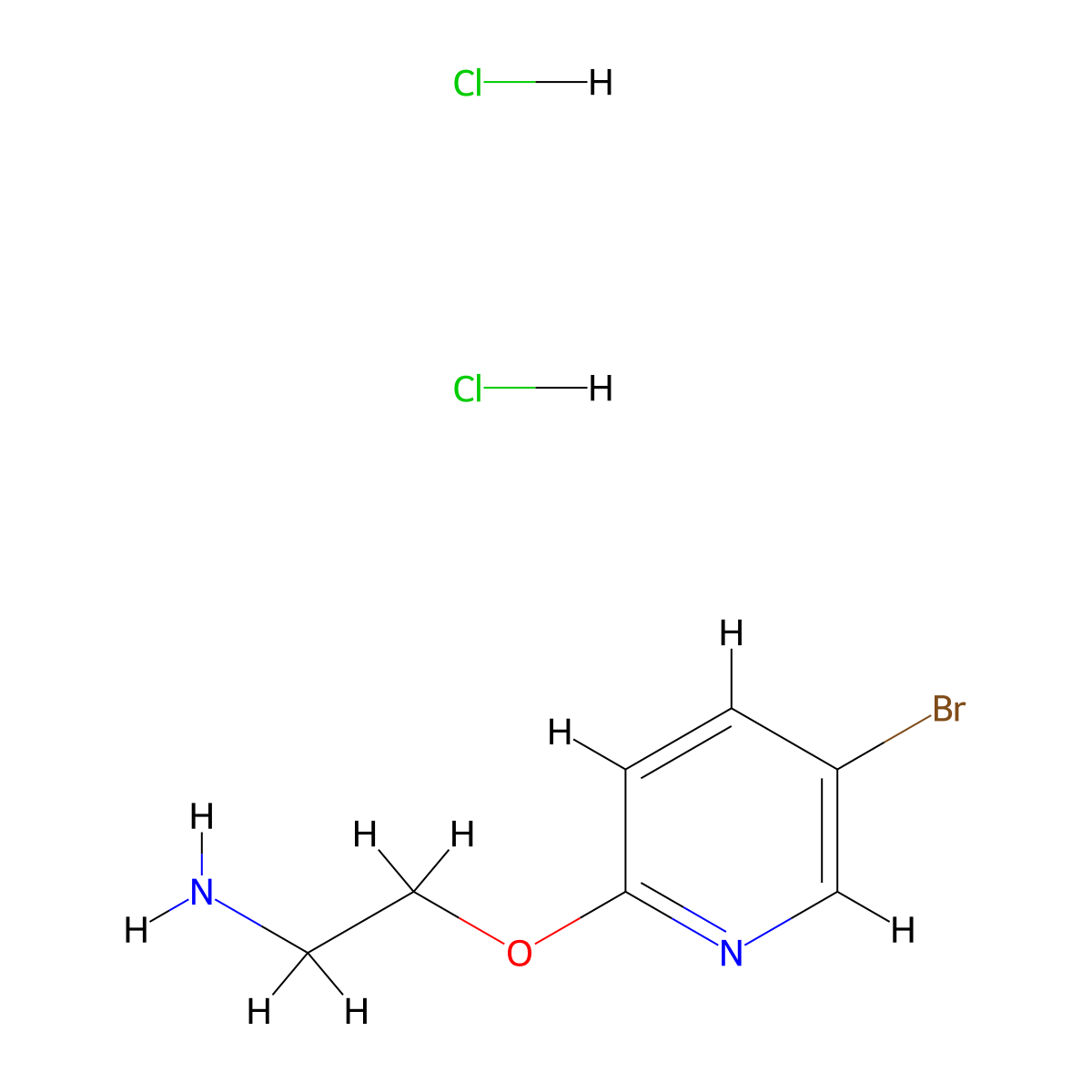2-[(5-Bromopyridin-2-yl)oxy]ethan-1-amine dihydrochloride molecular structure, CAS 2839139-76-1