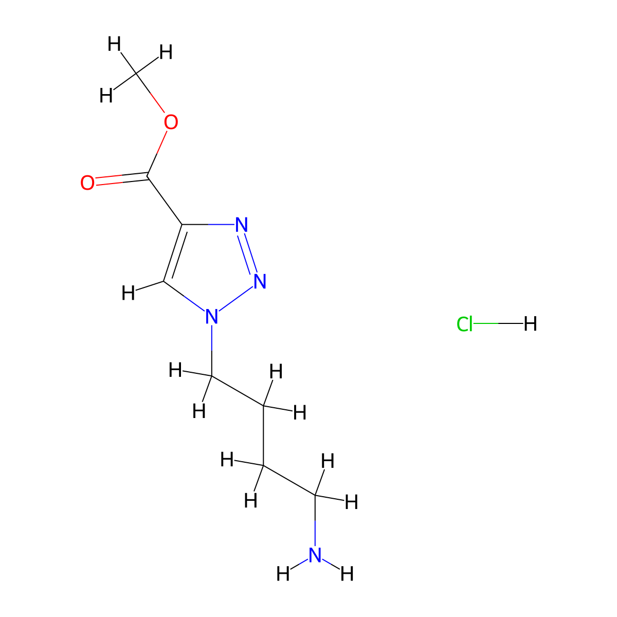 methyl1-(4-aminobutyl)-1H-1,2,3-triazole-4-carboxylatehydrochloride molecular structure, CAS 2839139-81-8
