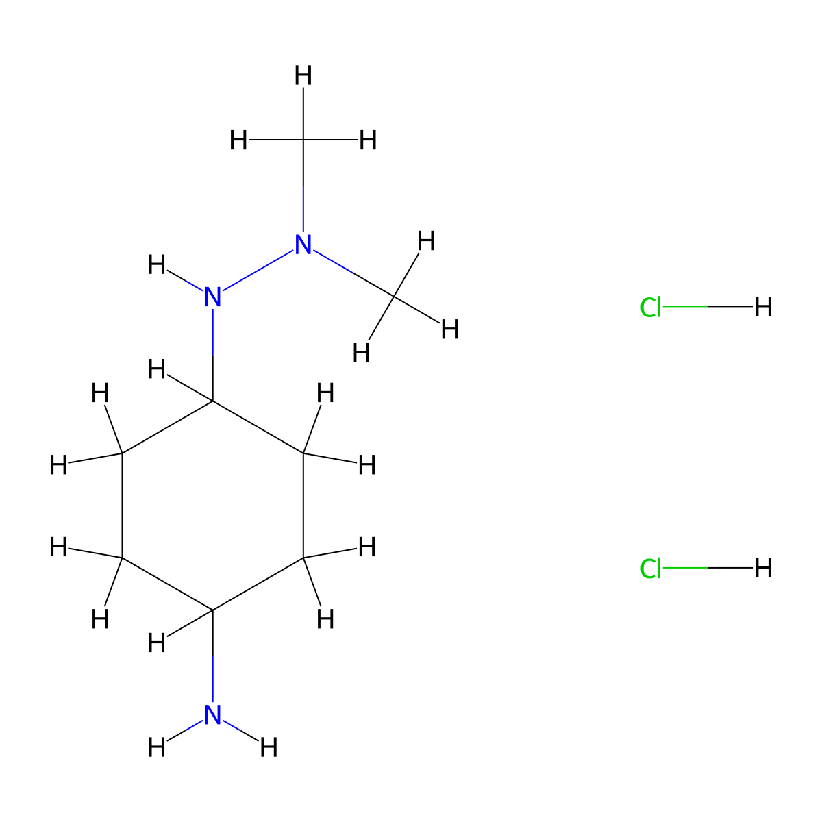 4-(2,2-Dimethylhydrazin-1-yl)cyclohexan-1-aminedihydrochloride molecular structure, CAS 2839139-84-1