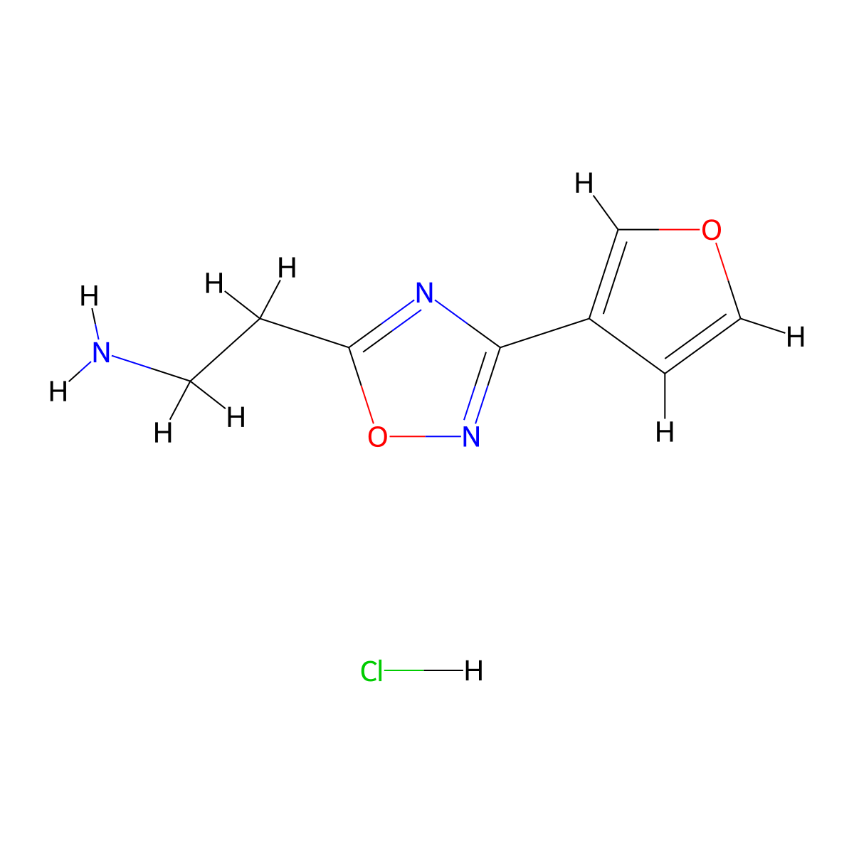 2-[3-(Furan-3-yl)-1,2,4-oxadiazol-5-yl]ethan-1-aminehydrochloride molecular structure, CAS 2839139-87-4