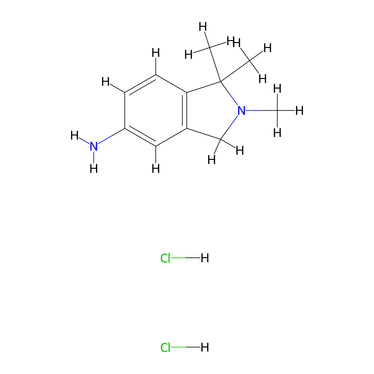 1,1,2-trimethyl-2,3-dihydro-1H-isoindol-5-amine dihydrochloride molecular structure, CAS 2839139-90-9