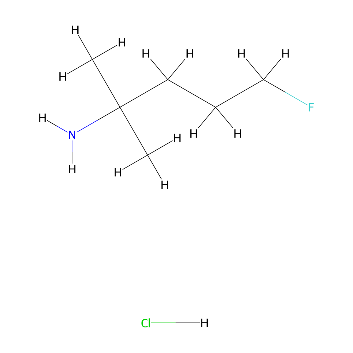 5-Fluoro-2-methylpentan-2-aminehydrochloride molecular structure, CAS 2839139-94-3