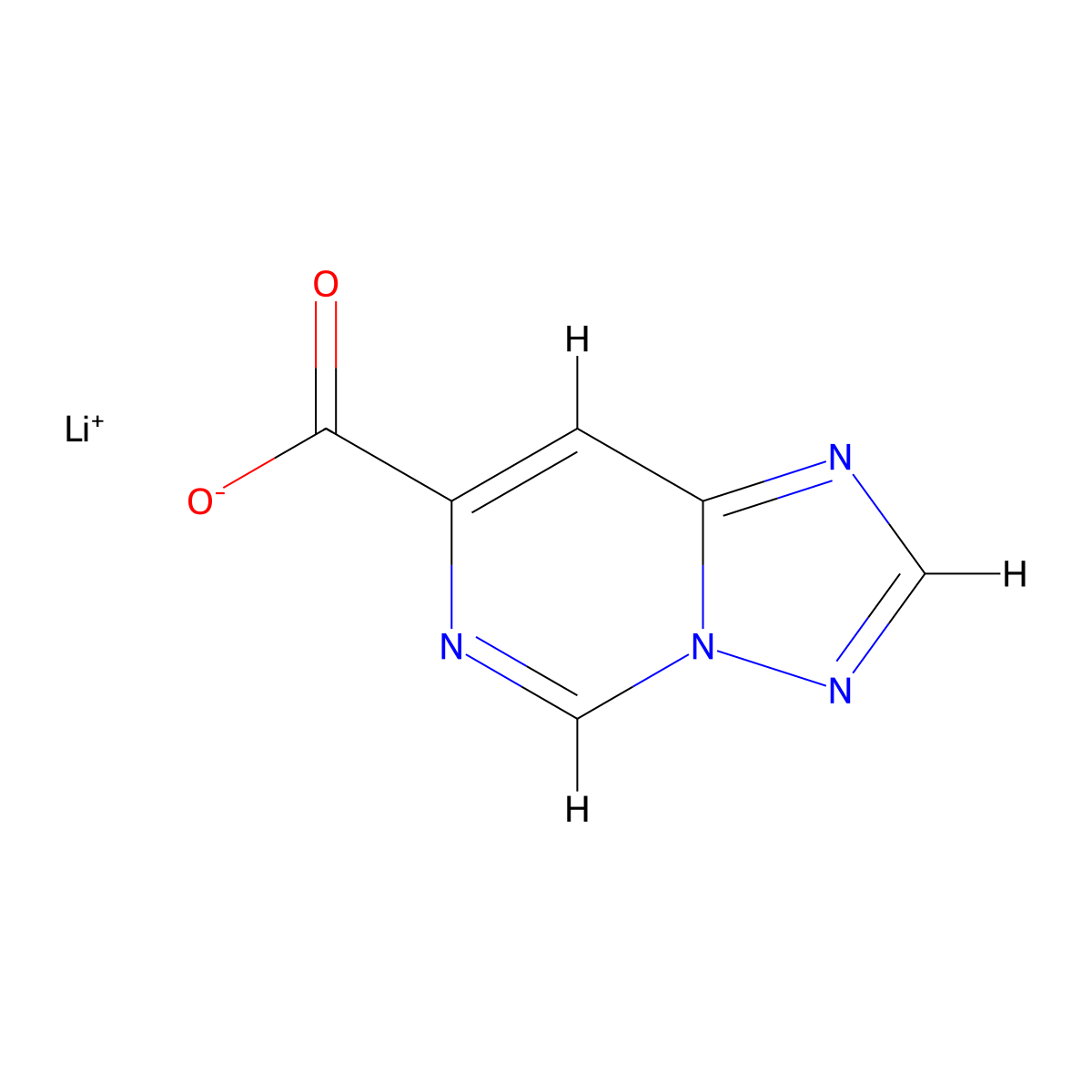 Lithium(1+)[1,2,4]triazolo[1,5-c]pyrimidine-7-carboxylate molecular structure, CAS 2839139-97-6