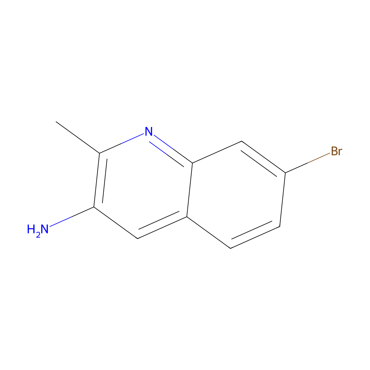 7-Bromo-2-methylquinolin-3-amine molecular structure, CAS 2839143-02-9