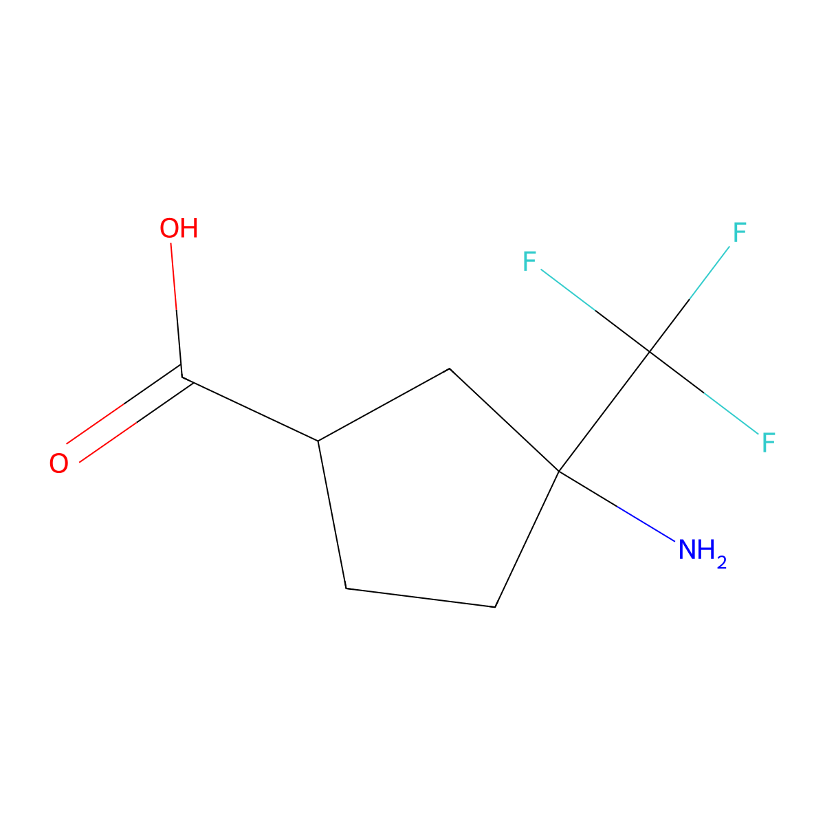 3-Amino-3-(trifluoromethyl)cyclopentane-1-carboxylic acid molecular structure, CAS 2839143-03-0