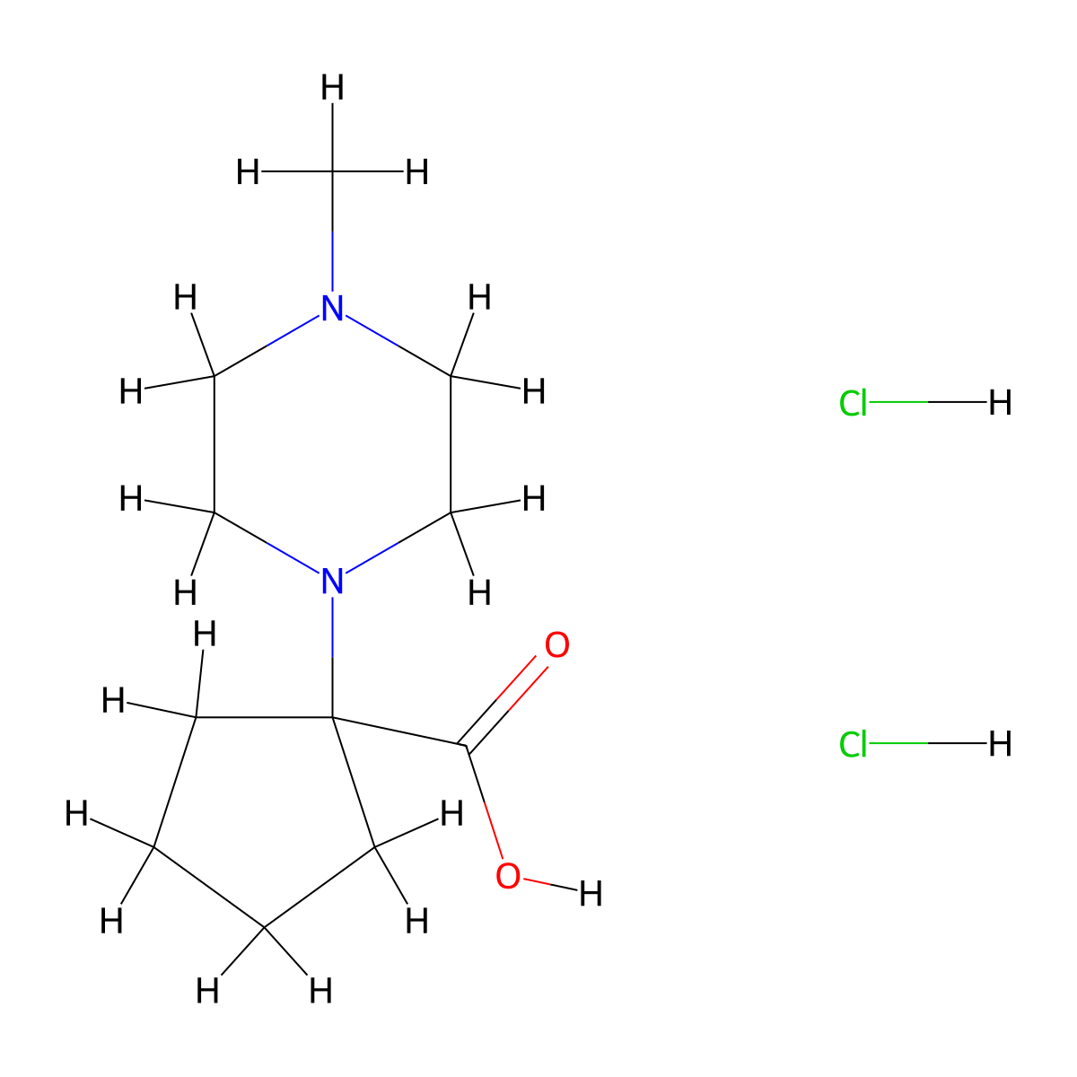 1-(4-Methylpiperazin-1-yl)cyclopentane-1-carboxylic acid dihydrochloride molecular structure, CAS 2839143-06-3