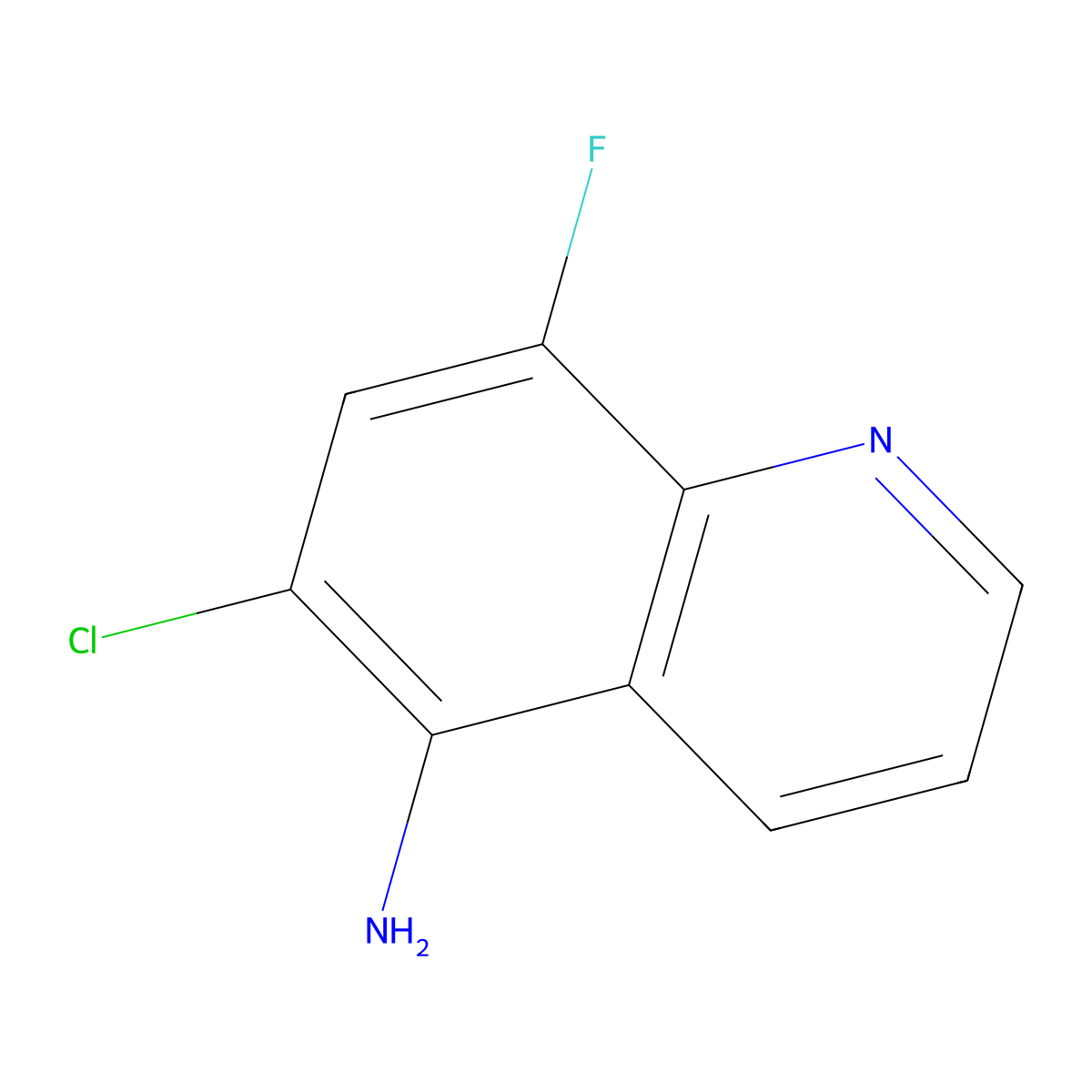 6-Chloro-8-fluoroquinolin-5-amine molecular structure, CAS 2839143-10-9